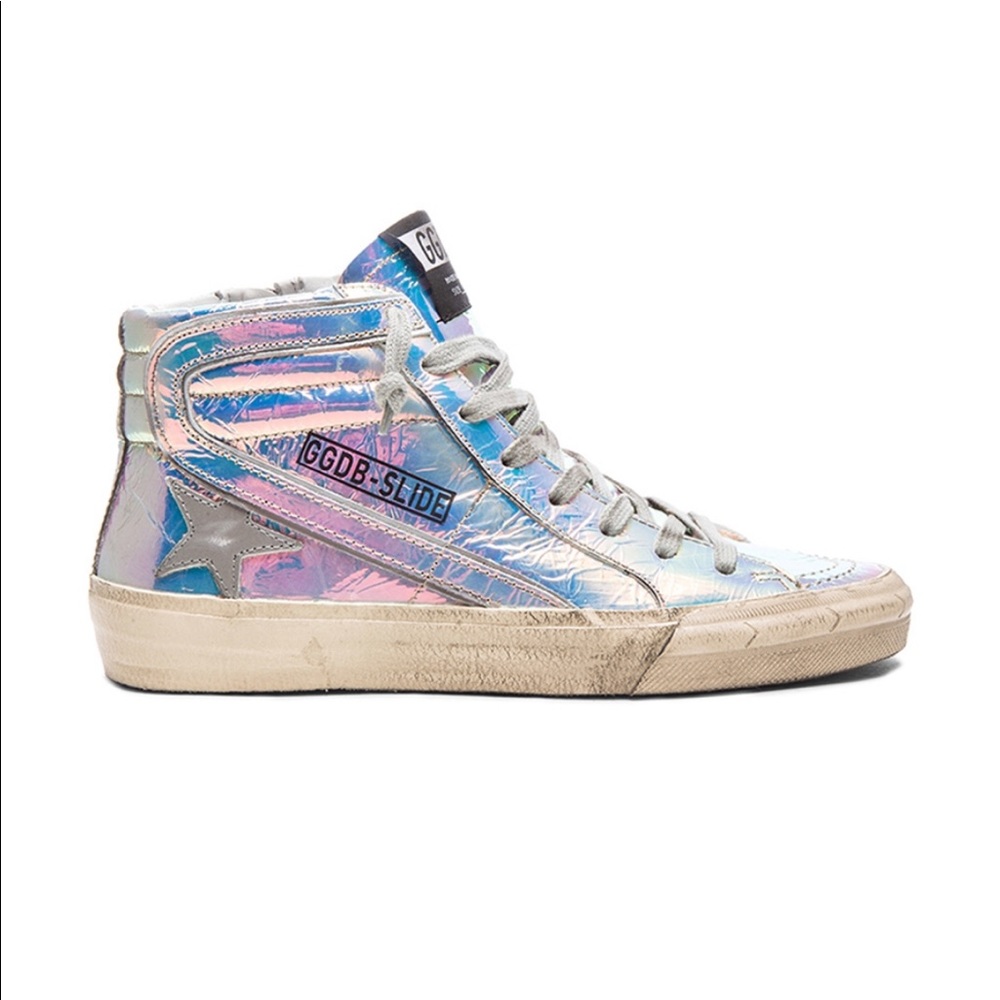 Golden Goose Slide Metallic Sneakers, size 38